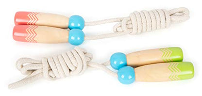 small foot 11872 Jump Rope Set Active Made of FSC 100%-Certified Wood, Set of 2 Exercise Toys for Ages 5+ Years - style: Skipping rope