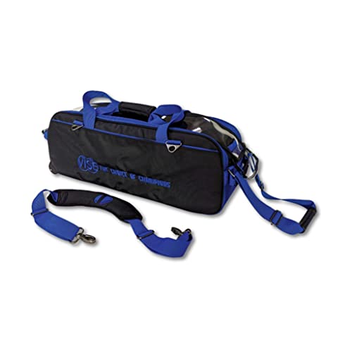 VISE Clear Top 3 Ball Roller Bowling Bag - color: Black/Blue