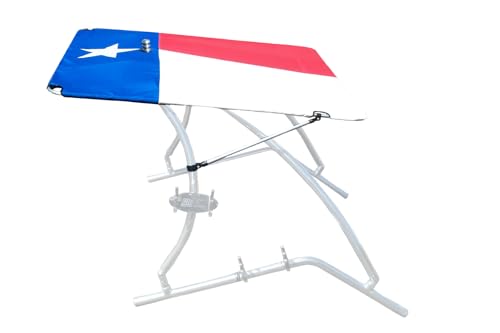 Big Air Super Shadow Wakeboard Tower Bimini Top - 76" x 76" - Mounts Over Existing Wake Tower - color: Texas Flag