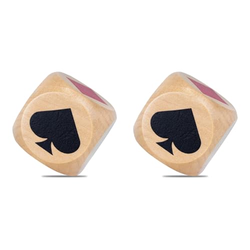 2pcs Euchre Indicators Wooden Trumps Suit Dices Portable Double Marker for Travel Camping Party Use