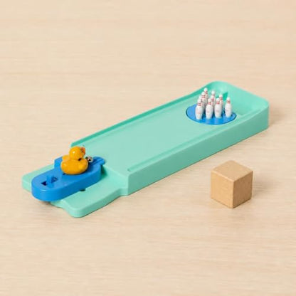 predolo Mini Bowling Set, Wooden Bowling Game for Adults, Miniature Bowling Alley, Small Desktop Fun Toy - style: waterfowl Bowling