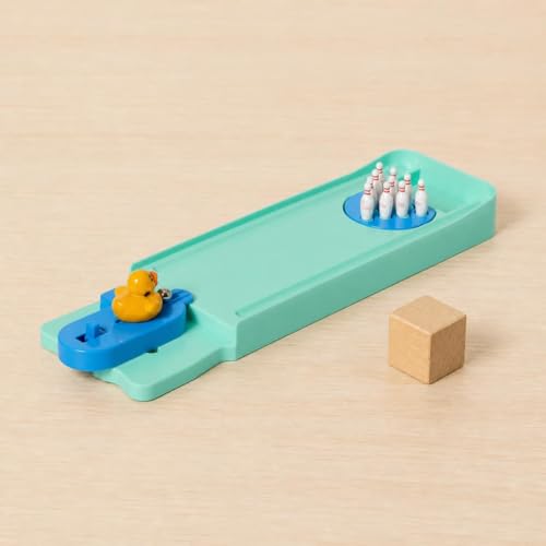 predolo Mini Bowling Set, Wooden Bowling Game for Adults, Miniature Bowling Alley, Small Desktop Fun Toy - style: waterfowl Bowling