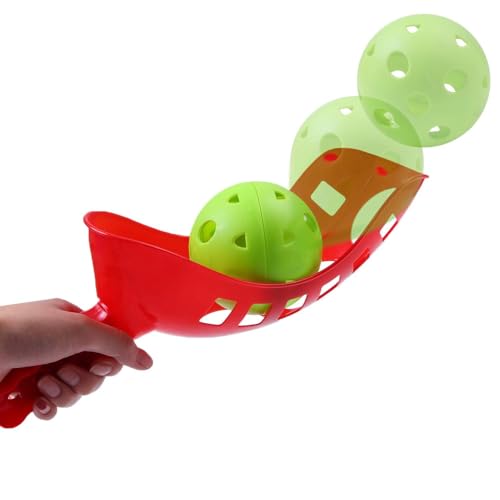 Cooraby Scoop Ball Game Scoop and Ball Toss Set Toss Catch Game Toy Lacrosse Racket Game with Storage Bag, 4 Scoops and 2 Balls