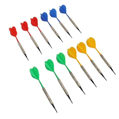Indoor Soft Tip Darts Set for Beginners, 12PCS Plastic Darts with 100PCS Tips, Wide Usage for Arcades and Home, Material for All Skill Levels