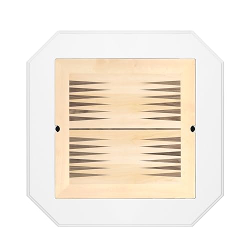 Chess Table, Reversible Chess Checker Game Table with 2 Drawers for Family Entertainment Room, 3-in-1 Square Game Tray for Chess Checker Backgammon, White - size: 28''-Chess Table White
