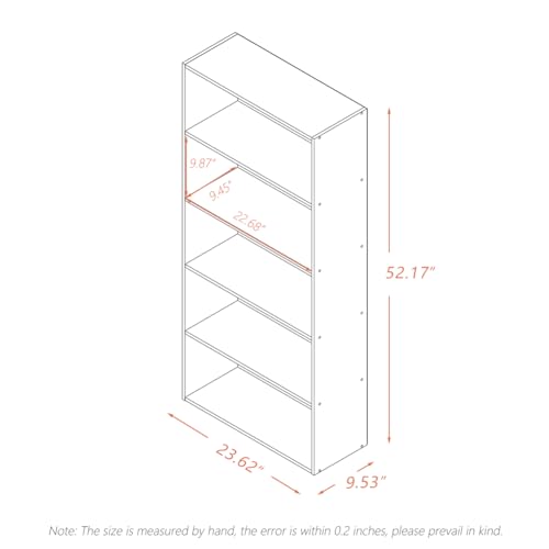 NELYE Basic Open Shelf Bookcase - 5-Tier Wooden Cube Storage Shelves Split Bookshelf, Oak - color: Oak, size: 5-Tier