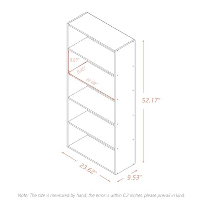 NELYE Basic Open Shelf Bookcase - 5-Tier Wooden Cube Storage Shelves Split Bookshelf, Oak - color: Oak, size: 5-Tier