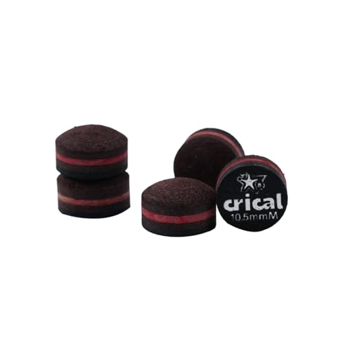 CRICAL Pool Cue Tips 5 Layer Pool Stick Tips (Hardness Soft/Medium/Hard) Billiard Cue Tips (Size 11mm 11.5mm 12mm 13mm) Billiards Accessories - 5 Pieces - color: H, size: 10.5mm