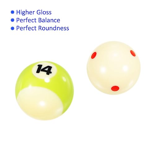 M METERXITY Billiard Balls Set - 16 Professional Pool Balls Billiard Balls Kit, Regulation Size, Apply to Pool Table Accessories (2-1/4", 57.2mm)