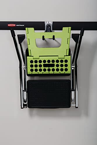 Rubbermaid FastTrack Rail Garage Organization Multi-Purpose Hook 50 lbs Capacity Satin Nickel Wall Mounted Storage System Direct Mount into FastTrack Garage Rail for Home/Garage Organization - style: Multi-Purpose Hook