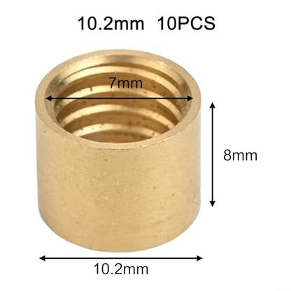 Brass Billiard Cue Tip Hoop Ferrule, Snooker Pool Cue Repair Replacement Ring, Metal Collar for Cue Tip Maintenance, Multiple Sizes Available(10.2mm) - size: 10.2mm