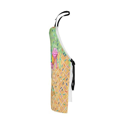 Manfei Baseball Ice Cream Kids Kitchen Apron - color: Grass Green