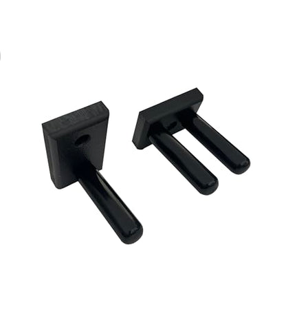 Matching Set of two Billiard Pool Rack Holders and a Billiard Pool Bridge Stick Holder (Made in the USA) (Black) - color: Black