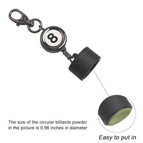 LAKE OF FIRE Billiard Chalk Holder，Pool Chalk Holder with Retractable Key Ring,Pool Table Accessories for Billiard Lovers - style: Round