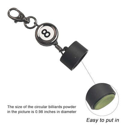 LAKE OF FIRE Billiard Chalk Holder，Pool Chalk Holder with Retractable Key Ring,Pool Table Accessories for Billiard Lovers - style: Round
