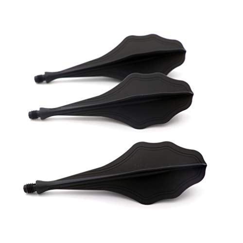 CUESOUL TRAJ AK8 New Integrated Dart Flights and Shafts Wave Shape,Very Slim Dart Flight 3 Sets - color: Wave Shape-Black