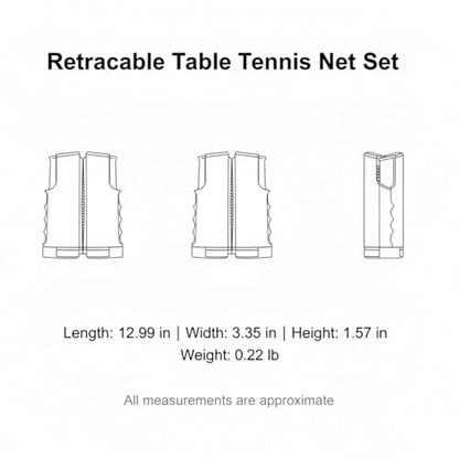 Retractable Table Tennis Net Set, Portable Nylon Ping Pong Net for Flat Surfaces, Damage-Free Setup - color: Gold