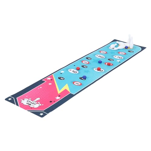 Tabletop Bowling Game Bowling Toy Desktop Set Portable Family Game Mat Indoor Play Strategic Hand Eye Coordination with Anti Slip Plastic Cloth for Kids Teens