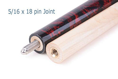 58 inch Hand-Painted Series 2-Piece Billiard Pool Cue Stick with Irish Linen Wrap - color: Red, size: 21oz