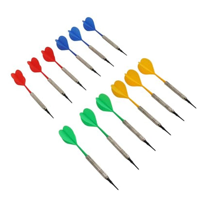 12PCS Soft Tip Darts, Flexible Plastic Professional Indoor Darts Set with 100 Replacement Tips for Electronic Dartboard Games, Arcades, Home, Bars