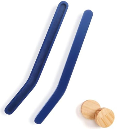2 Sets Wooden Replacement Hockey Sticks and Pucks for Classic Wooden Tabletop Games Hockey Games Equipment Set Extra Accessories for Kids Children Adults Family - color: Blue