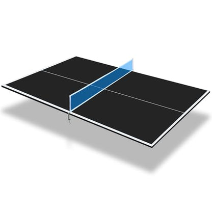 Ping Pong Table Top for Billiard Table, 9FT Foldable Table Tennis Table Topper for Pool Table, Indoor Outdoor Table Tennis Conversion Top w/Net & Premium Foam Padding