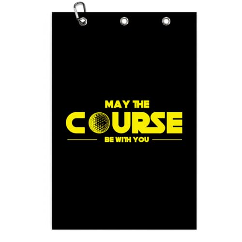 May The Course Be with You Microfiber Golf Towel with Clip, Funny Golf Accessories Gifts for Men Women Golfers Grandpa Dad, Birthday Retirement Gifts for GolfFans Golfs Lover, 16x24 Inch - color: May the Course Be With You