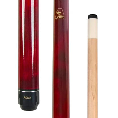 ASKA Short Kids Cue Stick, Canadian Hard Rock Maple, 13mm Hard Tip - color: 52-inches Red, No Wrap (LECN)