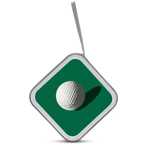 Simple Golf Ball on Green CD Case DVD Storage Case Portable for Car Home Travel