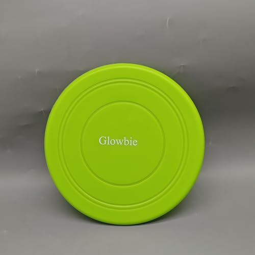 Glowbie Flying Saucers, 18cm Soft Silicone Disc in Green, 65g Lightweight Design, Burr-Free Edge, Flexible & Safe for Outdoor Fitness and Sports Training