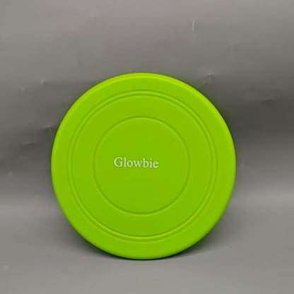Glowbie Flying Saucers, 18cm Soft Silicone Disc in Green, 65g Lightweight Design, Burr-Free Edge, Flexible & Safe for Outdoor Fitness and Sports Training