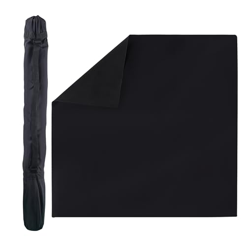GSE Games & Sports Expert 32 x 32 Inches Rubber Anti-Slip Playmat, Mahjong, Dominoes, Poker Cards and Board Games Tabletop Cover Mat with Carrying Bag (Black) - color: Black, size: 1-Pack