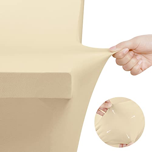 Utopia Kitchen Spandex Tablecloth 2 Pack [6FT, Champagne] Tight, Fitted, Washable and Wrinkle Resistant Stretch Table Cloth Rectangle Cover for Trade Show, Weddings & Parties [72Lx30Wx30H Inch] - color: Champagne, size: 6 Feet - 2 Pack
