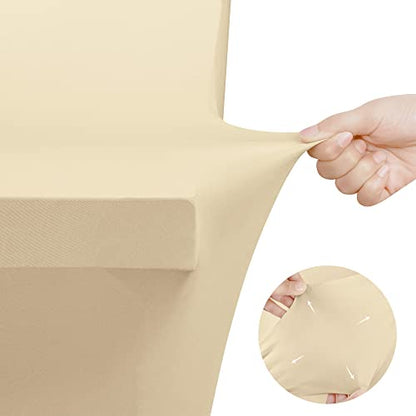 Utopia Kitchen Spandex Tablecloth 2 Pack [6FT, Champagne] Tight, Fitted, Washable and Wrinkle Resistant Stretch Table Cloth Rectangle Cover for Trade Show, Weddings & Parties [72Lx30Wx30H Inch] - color: Champagne, size: 6 Feet - 2 Pack