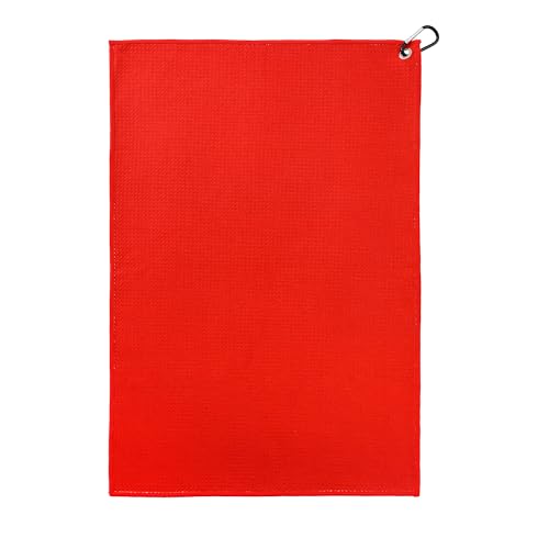 ZEETY Golf Towel with Carabiner Clip – 16"x24" Kaleidoscope Pattern Microfiber Golf Towels – Unique Golf Accessories & Golf Gifts for Men & Women (RED) - color: Red