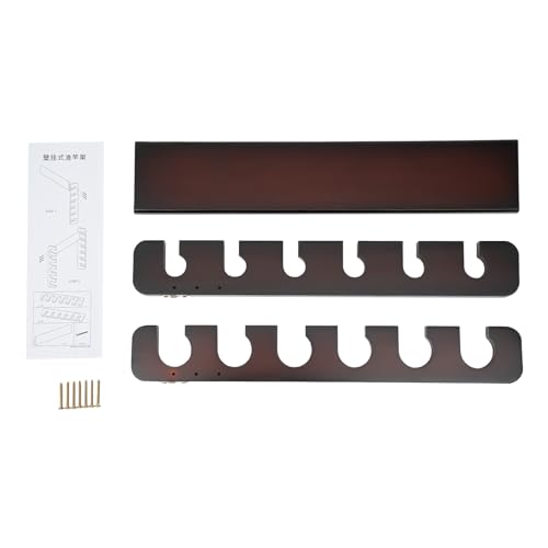 YIYIBYUS Pool Stick Holder,Cue Stick Wood Rack Holder,6 Sticks Pool Cue Rack Wall Mounted