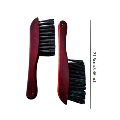 Snooker Table Brush Wooden Handle Billiards Table Rail Brush Cleaning Tool for Household, Dark Red