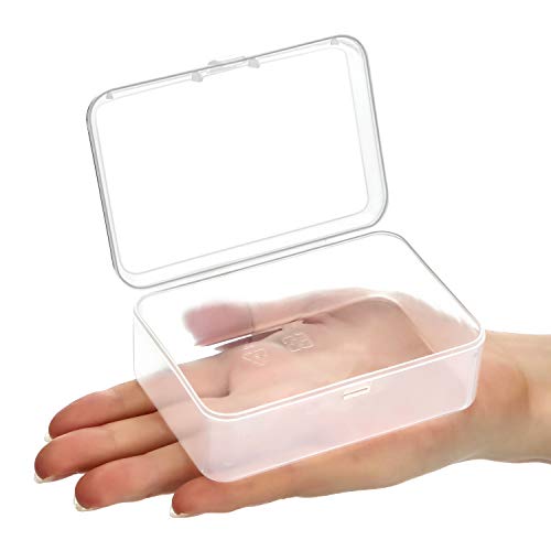 SATINIOR 24 Packs Small Clear Plastic Beads Storage Containers Box with Hinged Lid for Storage of Small Items, Crafts, Jewelry, Hardware (3.5 x 2.4 x 1.2 Inches) - size: 3.5 x 2.4 x 1.2 in