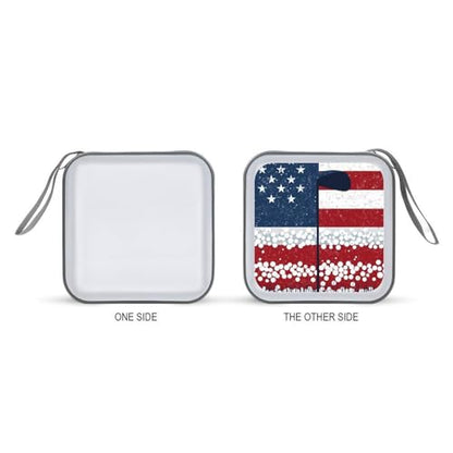 Golf with U.S. Flag Funny CD Case 40 Capacity DVD Storage Holder Portable Disc Wallet Organizer Bag for Home Travel