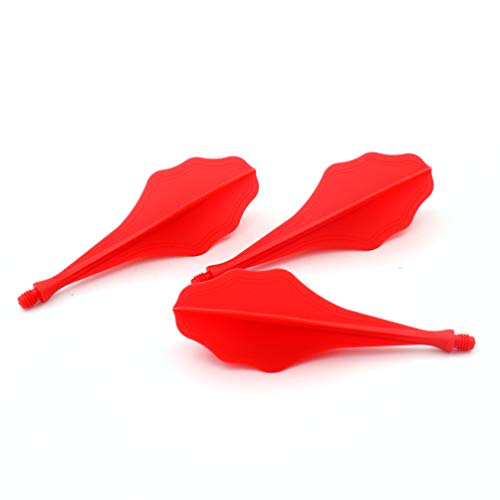 CUESOUL TRAJ AK8 New Integrated Dart Flights and Shafts Wave Shape,Very Slim Dart Flight 3 Sets - color: Wave Shape-Red