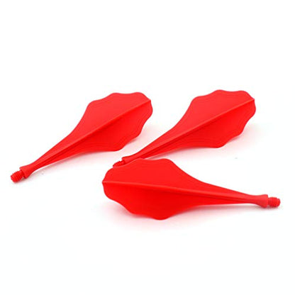 CUESOUL TRAJ AK8 New Integrated Dart Flights and Shafts Wave Shape,Very Slim Dart Flight 3 Sets - color: Wave Shape-Red