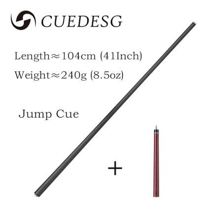 Carbon Fiber Break Cue Pool Stick,3 Piece Breaking Cue Stick,Low Deflection Jump Break Cue,13mm Pro Tip with PU Bag - color: 23oz_Red