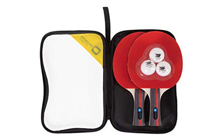 Professional Ping Pong Paddle Set - 2 Pack Premium Table Tennis Racket Set, 3 Professional Game Balls, Training Recreational Racquet Kit, Durable Handle Sturdy Rubber, Portable Carry Case Bag | table tennis balls, ping pong paddle case, indoor recreationa