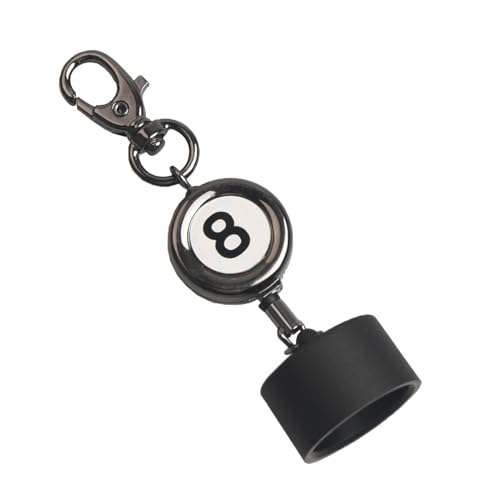 LAKE OF FIRE Billiard Chalk Holder，Pool Chalk Holder with Retractable Key Ring,Pool Table Accessories for Billiard Lovers - style: Round