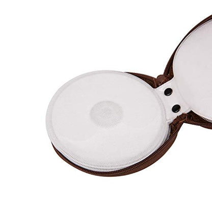 ELEZAY Small CD Case Round Felt 20 Capacity CDs Storage Wallet DVD Disc Holder,Brown - color: B-Brown