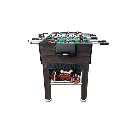 KICK Quad 48" 4-in-1 Multi Game Table – Foosball, Billiards/Pool, Glide Hockey & Ping Pong - color: Brown