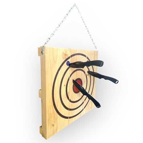 Tomahawk Targets - Wooden Knife Throwing Target with Bullseye and Kill Shots (Knives not Included)
