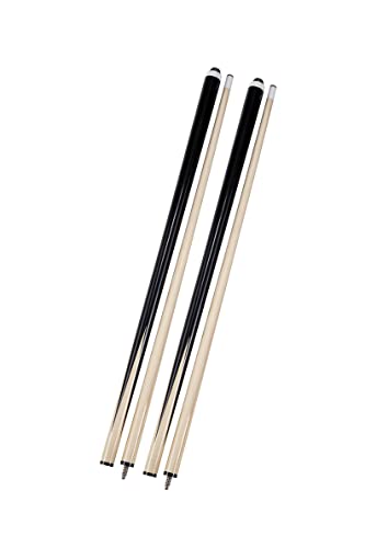 Pool Cue Sticks 58" Wooden Billiard Cues with 13mm Leather Tip 18oz/19oz Set of 2 Durable Hard Wood 2-Piece Pool Sticks for House & Bar Use Begginers or Professional