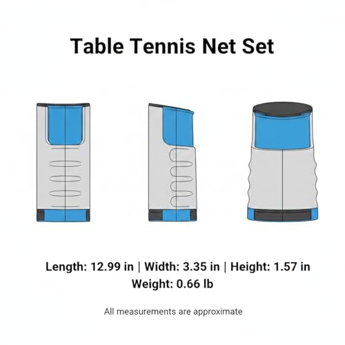 Portable Table Tennis Net Set with Telescopic Clamp, Tool-Free Setup for Dining Tables & Desks, Compact Storage - color: Blue