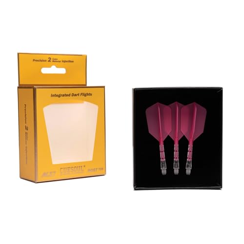 CUESOUL ROST T19 Integrated Dart Shaft and Flight Slim Shape M Size 28mm - color: Rose Red
